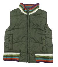 Khaki šusťáková zateplená vesta Tik Tak