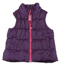 Tmavomodrá bodkovaná á šušťáková zateplená vesta C&A