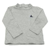 Šedé melírované triko s potiskem a stojáčkem Lupilu