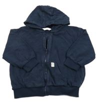 Tmavomodrá podšitá prepínaci mikina s kapucňou M&S