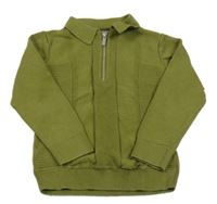 Khaki polo sveter s žebrováním Next