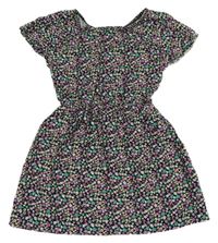 Čierne kvetované ľahké šaty Primark