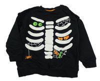 Čierna mikina s kostmi So Cute