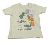 Nové - Béžové tričko s dinosaurami Primark