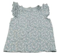 Modré kvetované tričko C&A