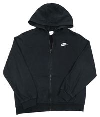 Černá propínací mikina s logem a kapucí Nike