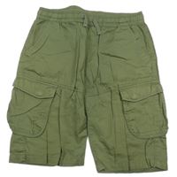 Khaki plátěné cargo kraťasy Terranova