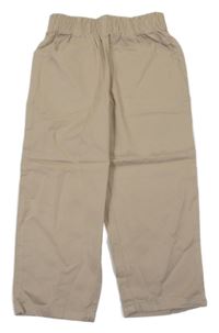 Béžové plátenné jogger nohavice