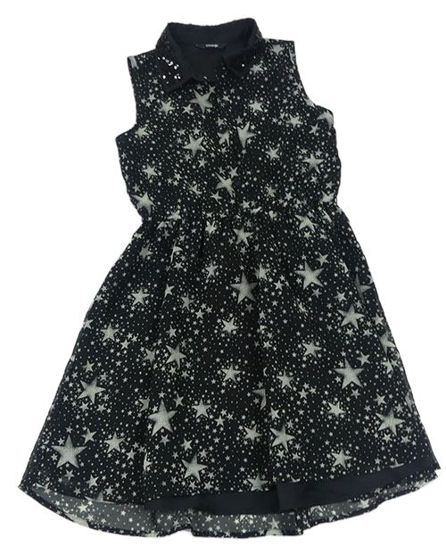 Čierne šifónové šaty s hviezdičkami zn. George