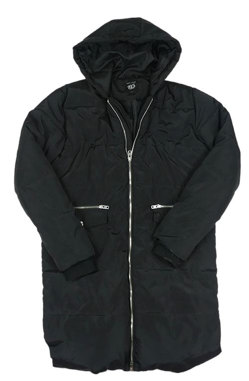 Čierny šušťákový zimný kabát s kapucňou zn. New Look