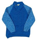 Modrý svetr s melírovanými rukávy kids