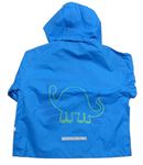 Modrá nepromokavá bunda s kapucňou a dinosaurom zn. Impidimpi