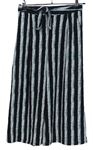 Dámské černo-šedé pruhované culottes kalhoty s páskem Atmosphere 