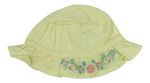 Žlutý plátěný klobouk s kytičkami Mothercare