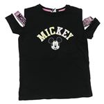 Černé teplákové tričko s Mickeym a průstřihy Pep&Co