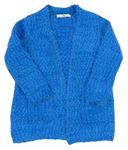 Modrý huňatý svetrový cardigan M&S