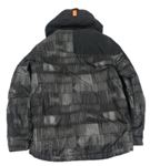 Čierno-sivá melírovaná šušťáková lyžiarska bunda s kapucňou zn. C&A