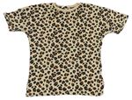 Béžovo-černo-hnědé tričko s leopardím vzorem M&S