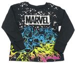 Antracitové triko s potiskem.- Avengers Marvel