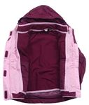 3v1 Ružovo-fialová šušťáková celoroční funkčná bunda s kvietkom a kapucňou zn. Crivit