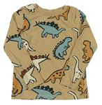 Hnědé pyžamové tričko s dinosaury George