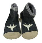 Šedobéžové gumové capáčky se všitou tmavošedou ponožkou s hvězdičkou vel. 23 