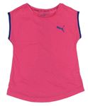 Neonově růžové sportovní funkční tričko s logem Puma