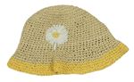 Béžový slaměný klobouk s kytičkou Primark