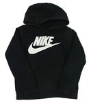 Černá mikina s logem a kapucí Nike 