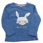 Modrošedé triko s králíkem Pocopiano