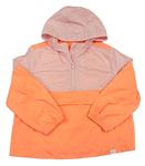 Růžovo-neonově oranžová šusťáková bunda s kapucí GAP