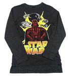 Černé melríované triko s potiskem - Star wars