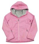 Neonově růžovo-bílá vzorovaná softshellová bunda s kapucí Yigga