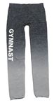 Tmavošedo-šedé melírované ombré sportovní legíny s nápisem