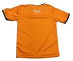 Oranžovo-čierne funkčné športové tričko s logom zn. Kixx