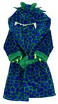 Zeleno-safírový vzorovaný chlupatý župan s kapucí - drak M&S