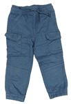 Modré plátěné cargo cuff kalhoty Matalan