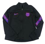 Černá fotbalová propínací mikina - FC Barcelona Nike