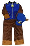 Kostým - Tmavomodo-béžový overal + klobouk - Paw Patrol Nickelodeon