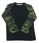 Šedo-khaki triko s army rukávy F&F