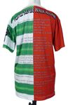 Pánský červeno-zeleno-bílý pruhovaný fotbalový dres s erbem Liverpool