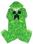 Zelená vzorovaná tepláková kombinéza Minecraft s kapucí Primark