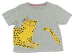 Šedé melírované crop pyžamové tričko s leopardem Tu