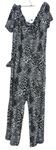 Dámský černo-bílý vzorovaný culottes kalhotový overal s páskem George 