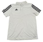 Bílé funkční polo tričko s logem Adidas 