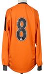 Pánský oranžový fotbalový dres s erbem a číslom