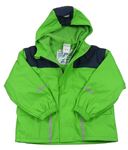 Zeleno-tmavomodrá nepromokavá zateplená bunda s kapucí Impidimpi