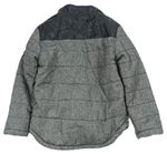 Sivo-bielo-čierna vzorovaná vlněno/koženková zateplená bunda zn. URBAN