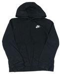 Černá mikina s kapucí a logem Nike