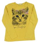 Žluté triko s kočkou 